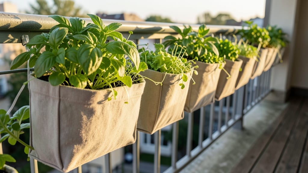 Hanging Fabric Pocket Planters With Drip Irrigation
