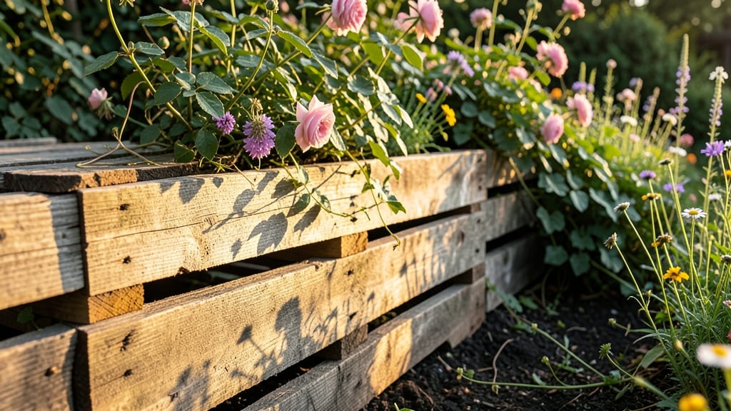 Salvaged Wood Pallets for Eco-Friendly Borders