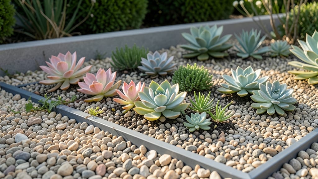 Gravel Bordered Edging with Succulents