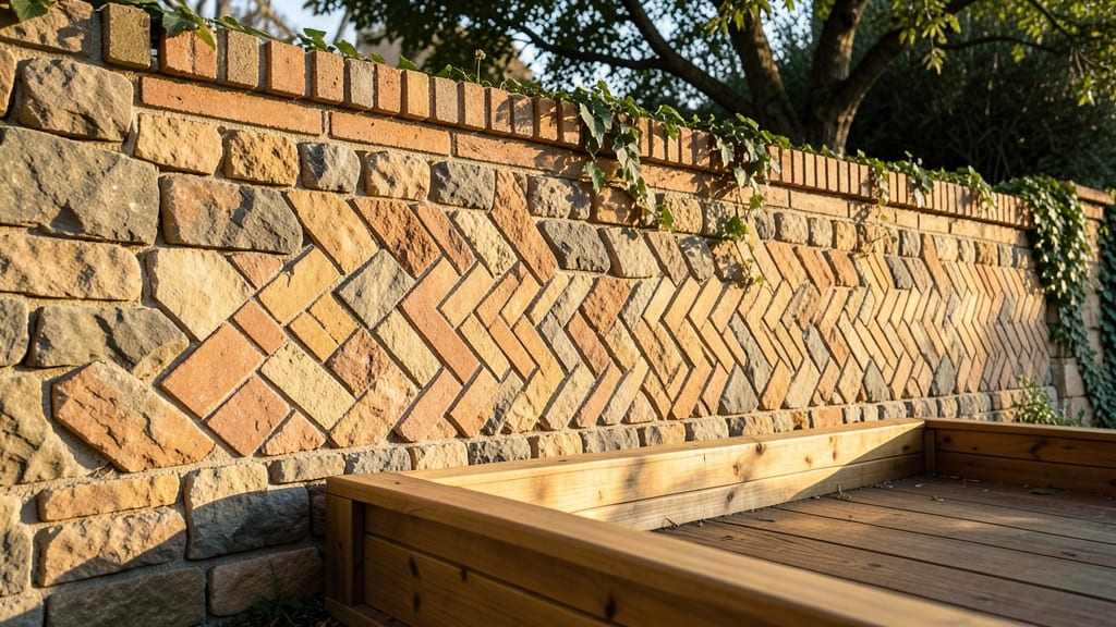 Stone and Brick Accent Fence