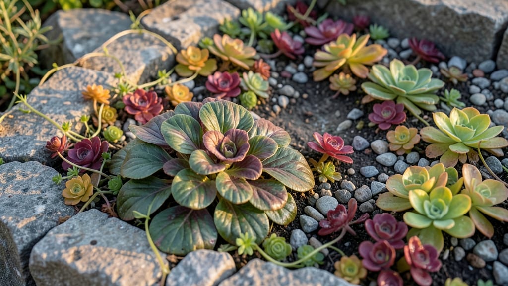 Heuchera and Sedum Ground Cover