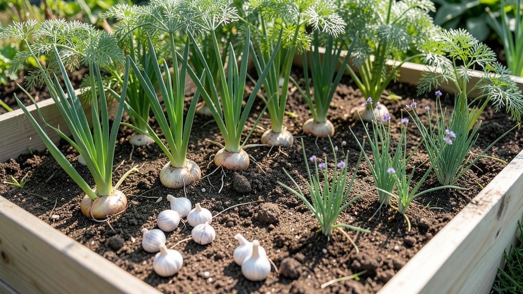 Allium and Carrot Pest-Repellent Bed