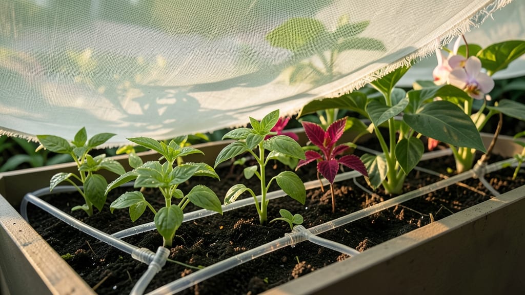 Drip Irrigation with Shade Cloth