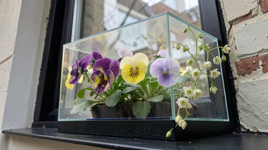 Mini Greenhouse Window Box for Year-Round Blooms