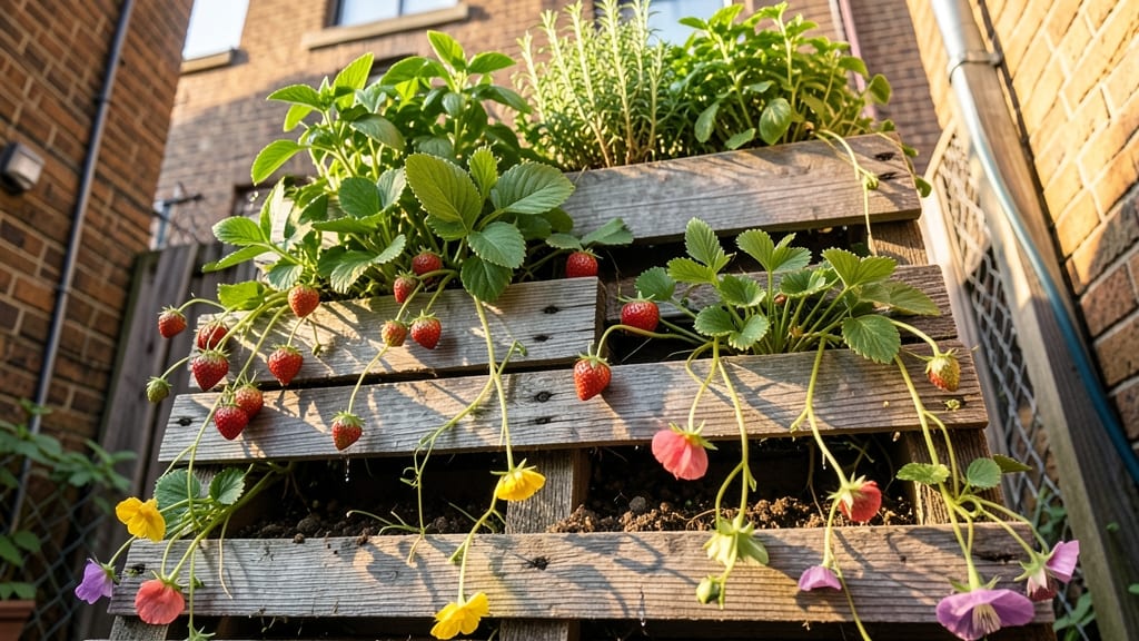 Vertical Pallet Flower Bed