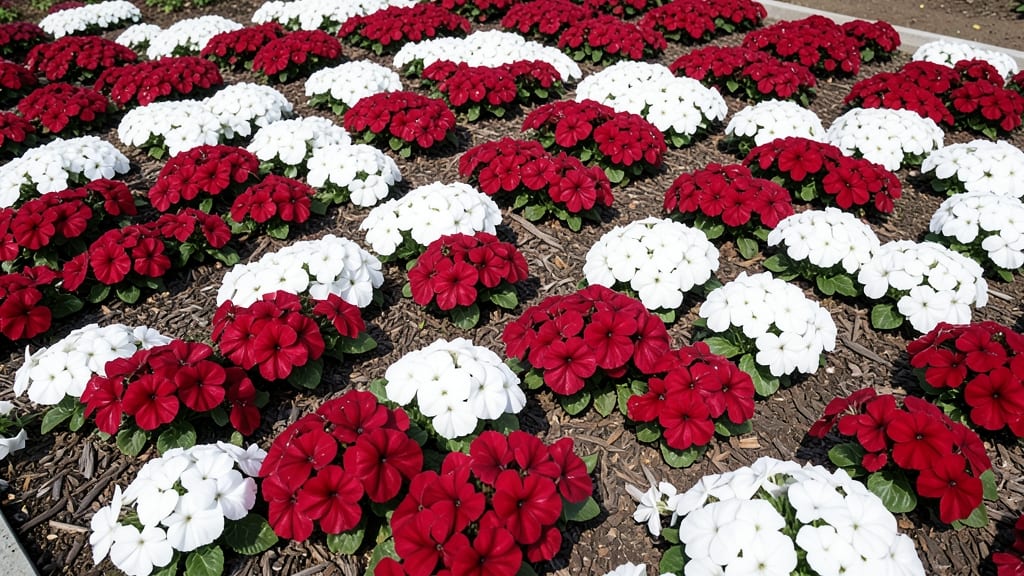 Geometric Impatiens Pattern Beds