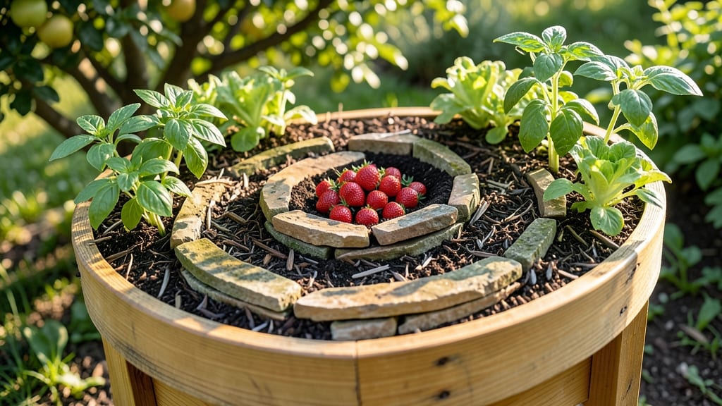 Raised Bed Strawberry Spiral