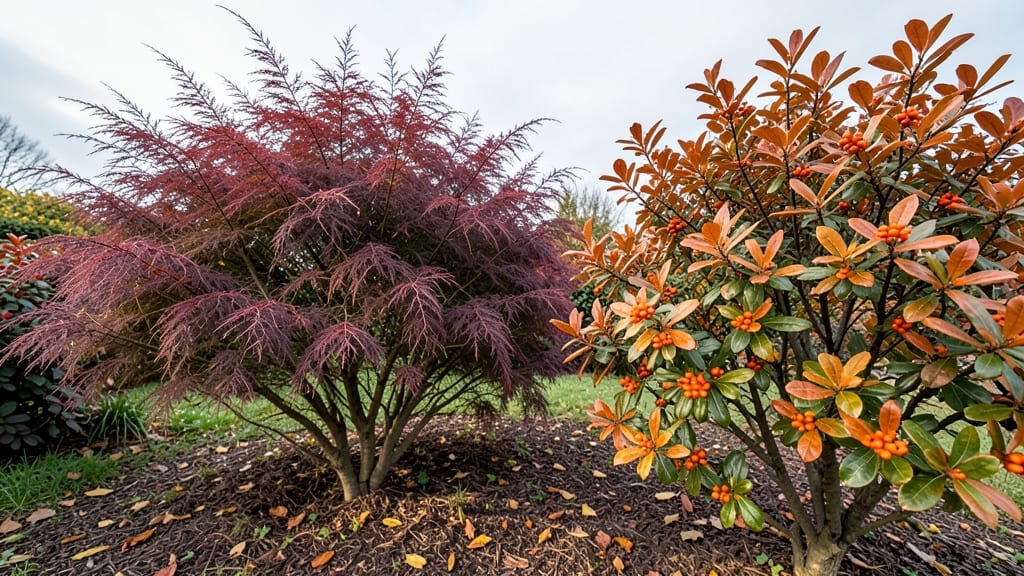 Smoke Bush and Cotoneaster Shrubs