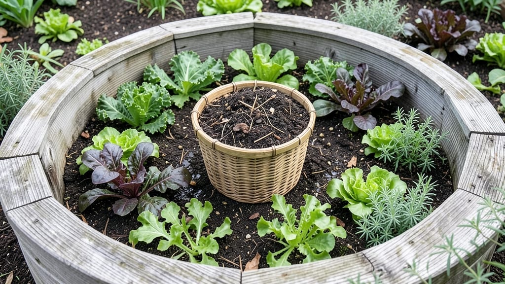 Keyhole Garden Bed Layout