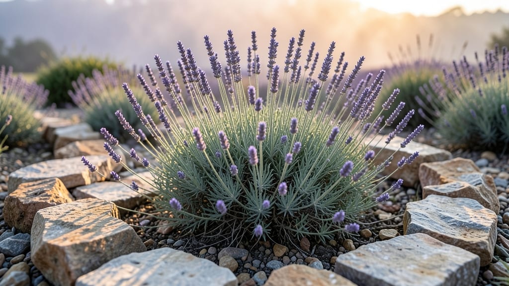 Perennial Rock Garden with Lavender