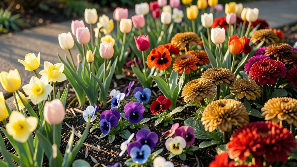 Seasonal Color Wheel With Bulbs And Annuals