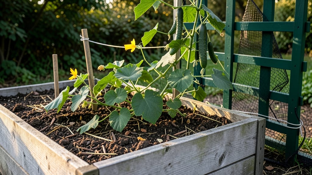 Growing Cucumbers in a Raised Bed Garden: Modular Height System for Perfect Vines and Bounty