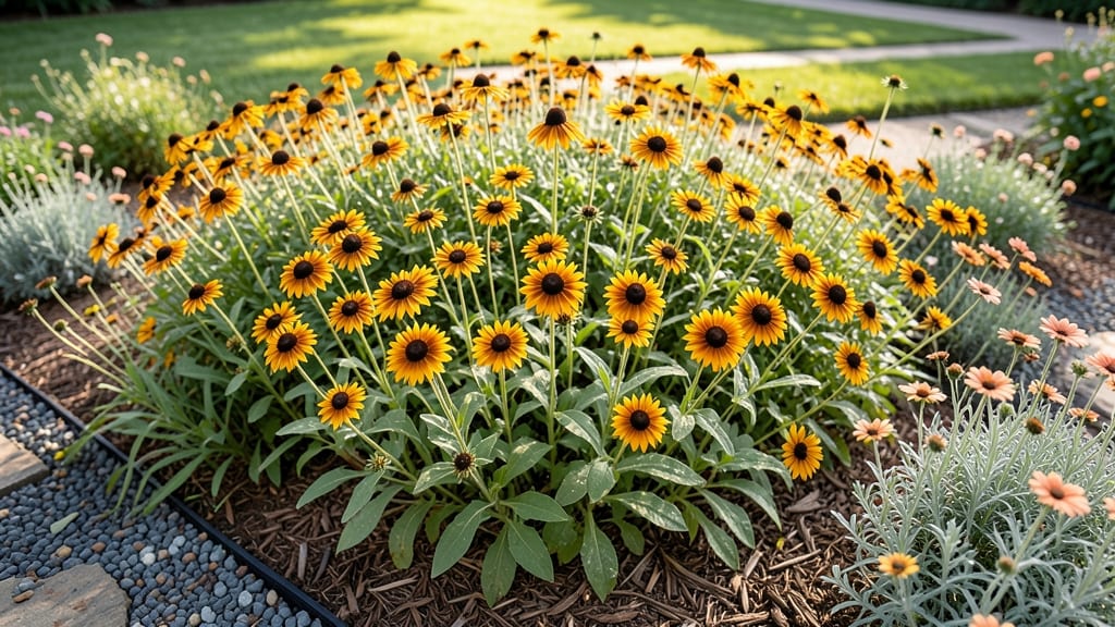 Sunburst Perennial Border with Black-Eyed Susans