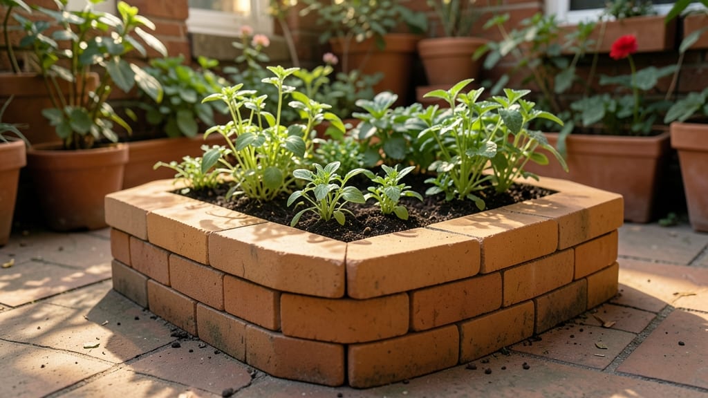 Hexagonal Brick Planter for Small Gardens