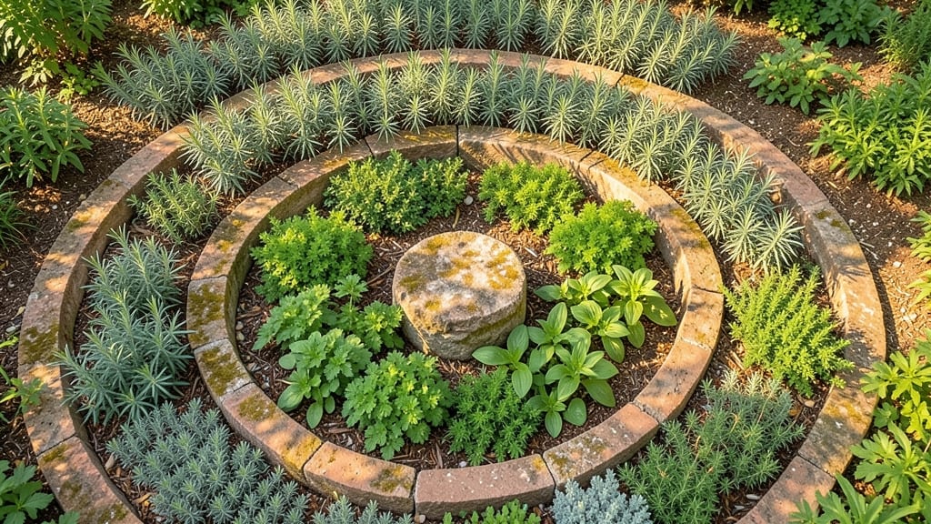 Mediterranean Herb Spiral Design