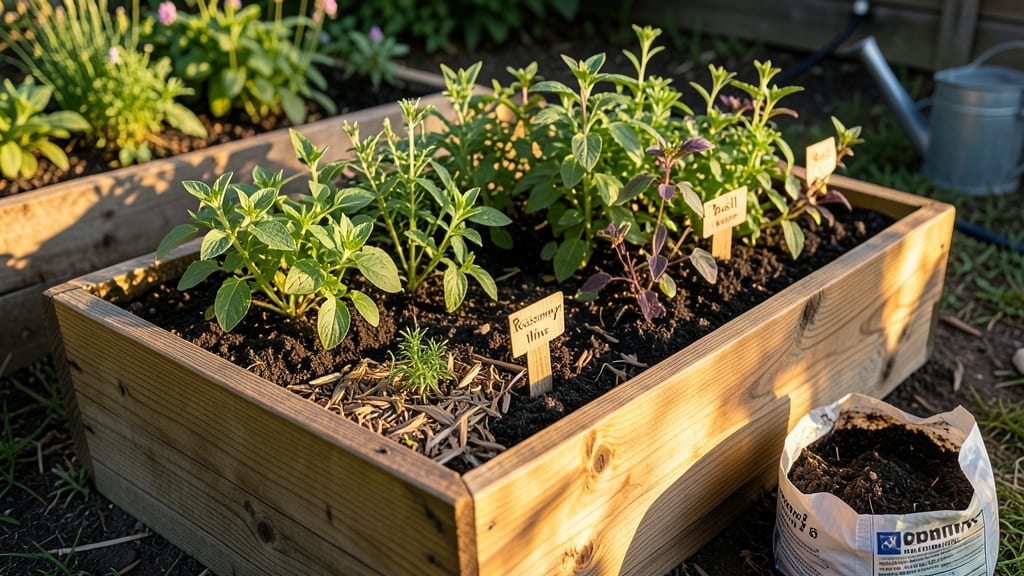 Raised Bed Herb Garden: Modular Design for Year-Round Growth and Pest Control