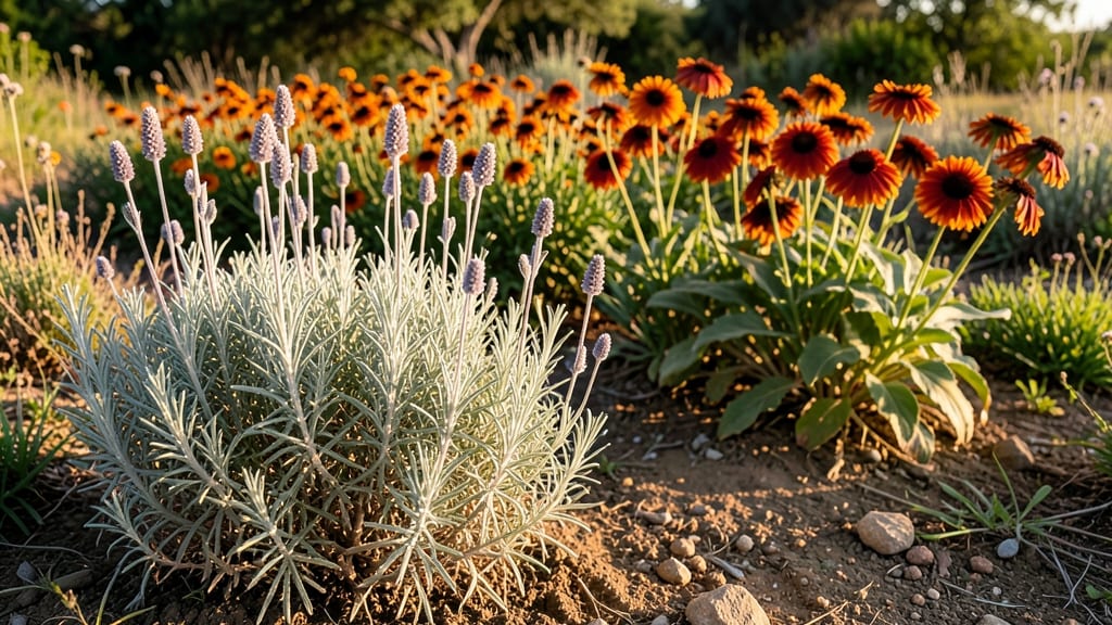 Russian Sage and Blanket Flower Sunset Glow