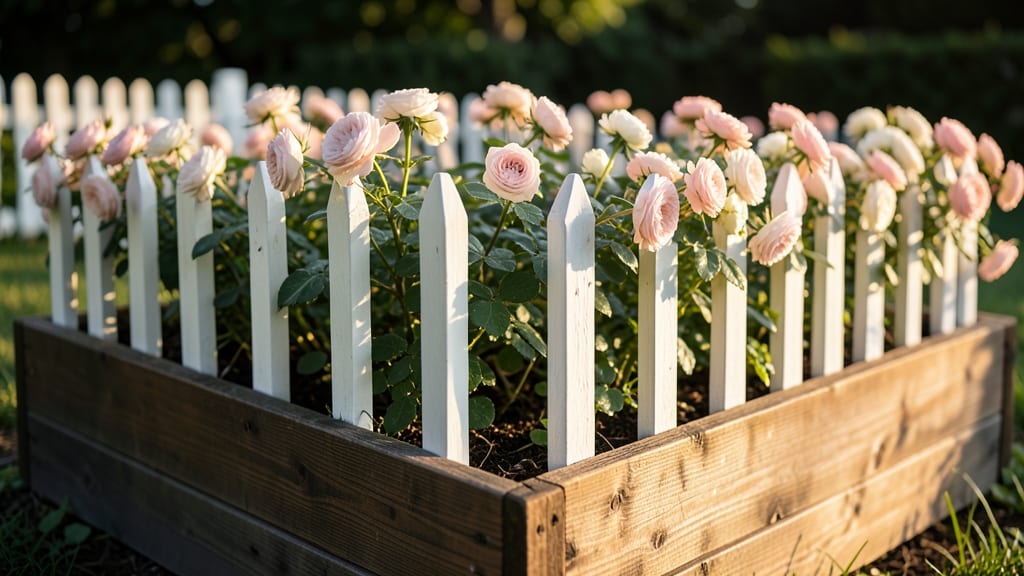 Picket Fence with Climbing Roses