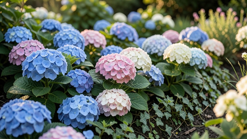 Dwarf Hydrangeas in Shade
