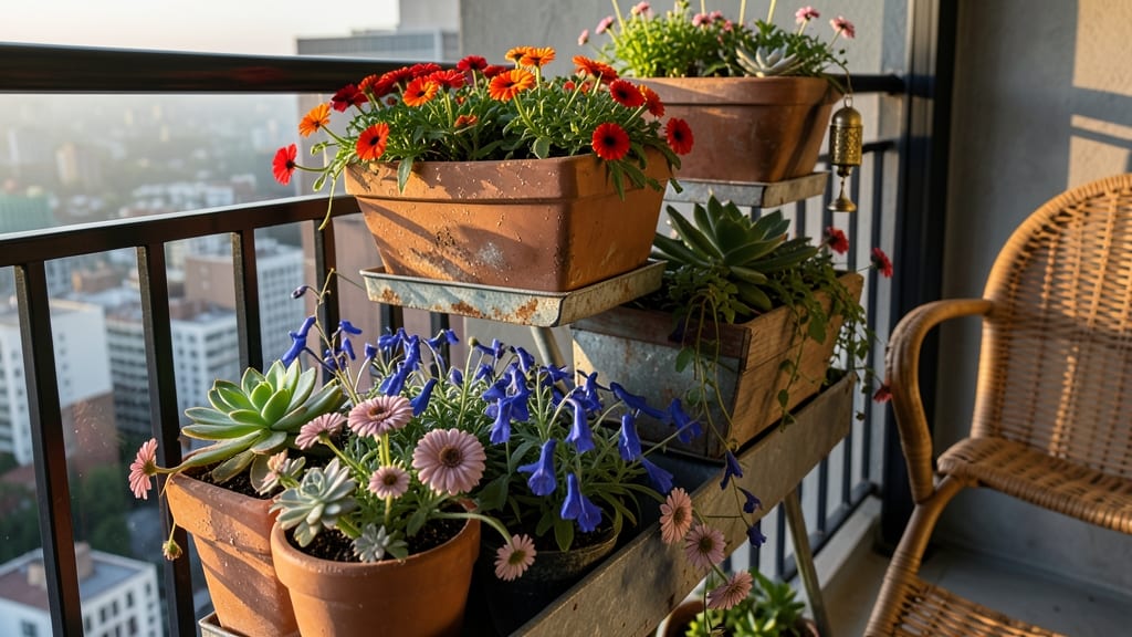 Container Garden Balcony Oasis