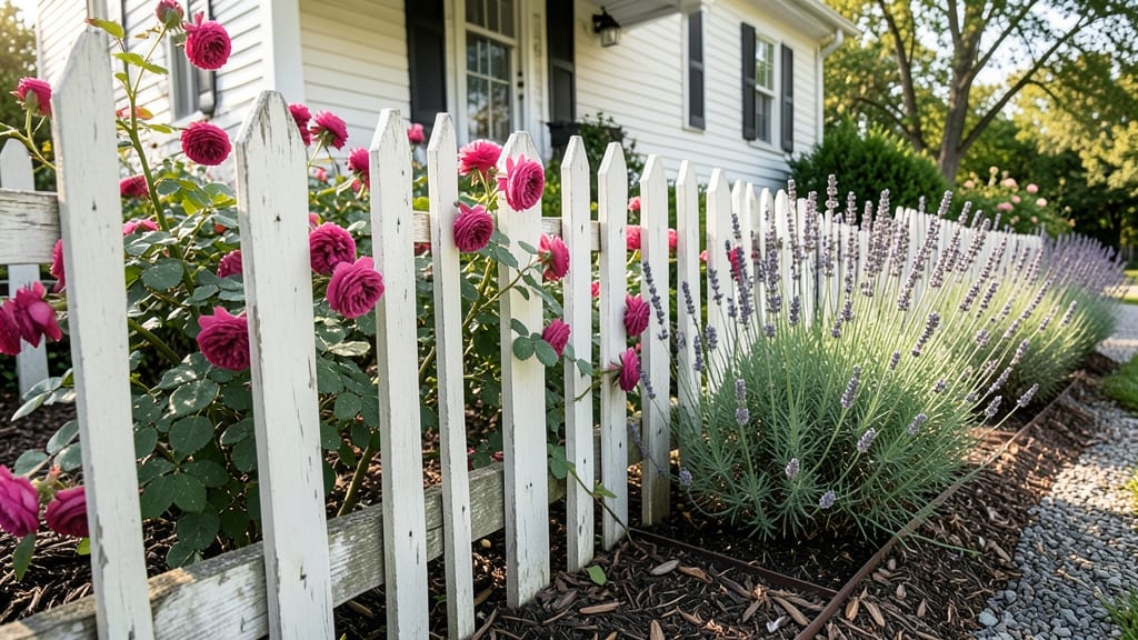 Classic Picket Fence Border Garden
