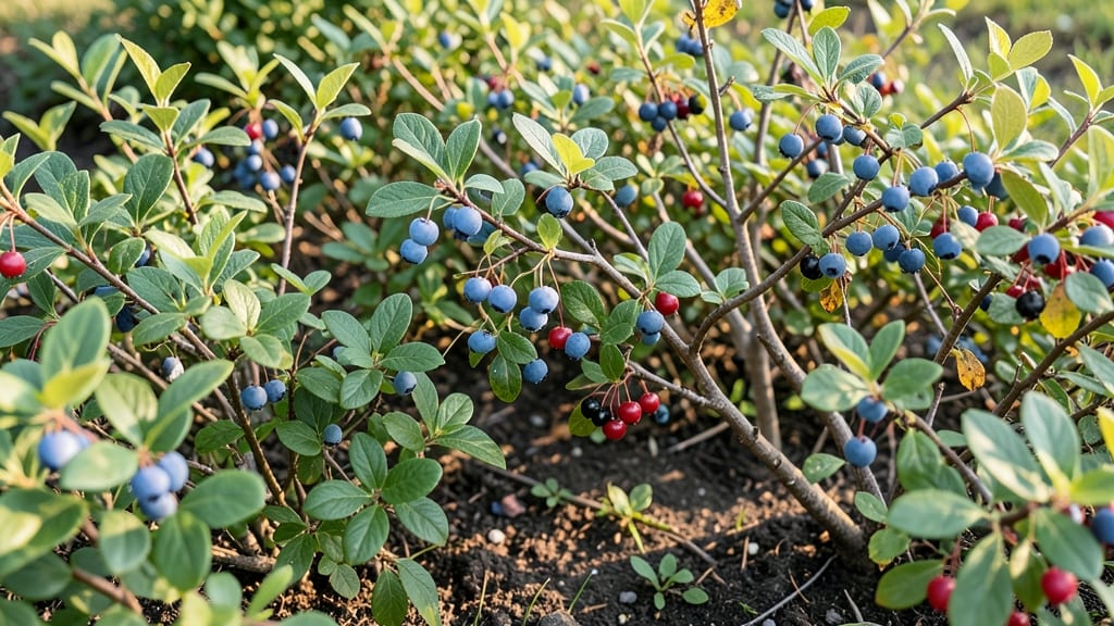 Edible Shrub Bed with Blueberries and Currants