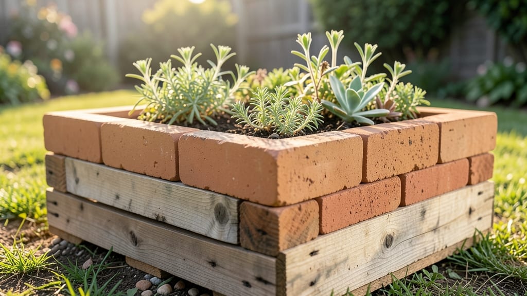 Brick And Wooden Pallet Combination Beds