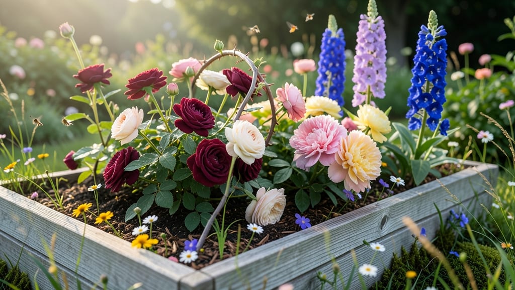 Cottage Garden Raised Bed with Mixed Perennials