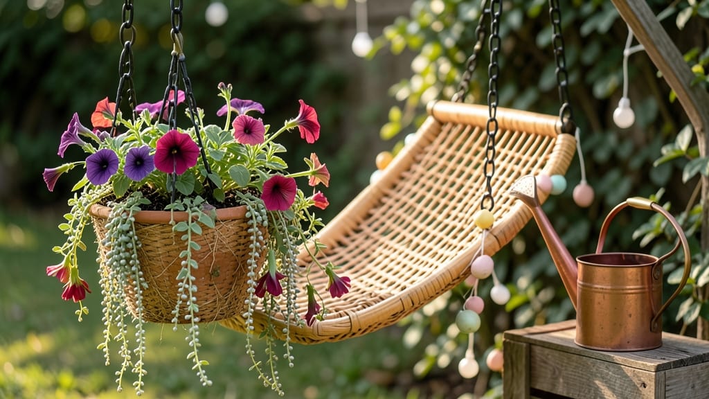 Swinging Bed Garden: Modular Hanging Planters for Vertical Space Efficiency