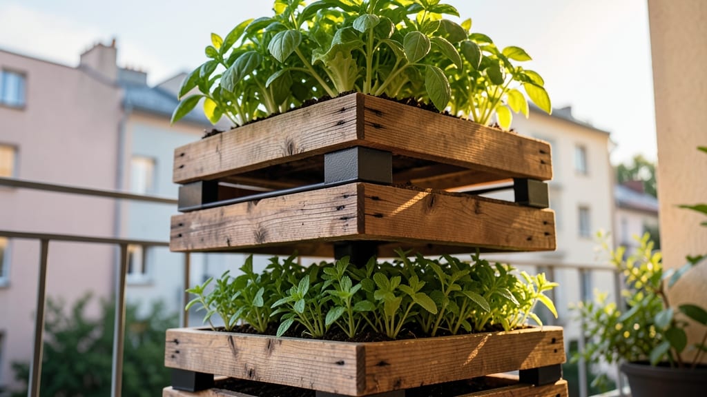 Stacked Pallet Vertical Garden Tower