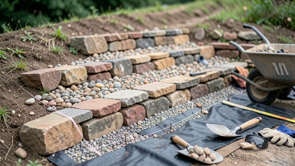 How to Build a Stone Flower Bed on a Slope: Terraced Beauty With Drainage-First Design