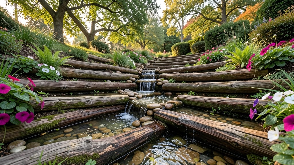 Log Step Waterfall Gardens