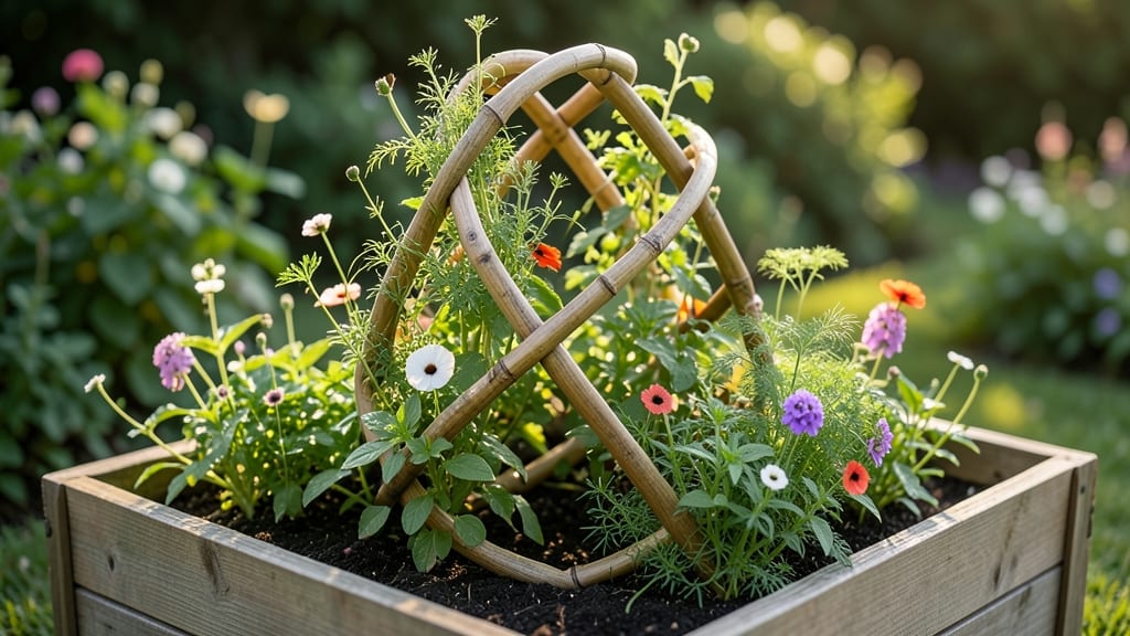 Spiral Trellis for Herbs and Flowers