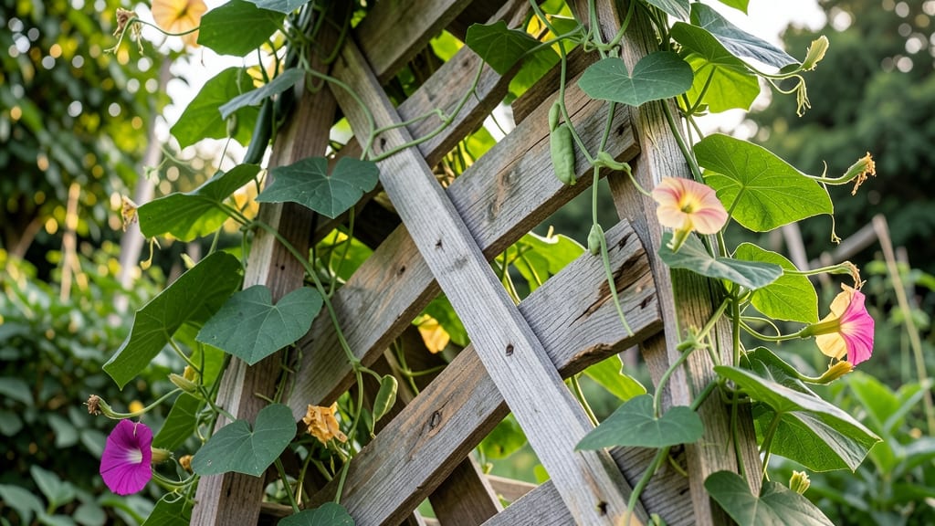 Pallet Trellis Garden With Climbing Plants