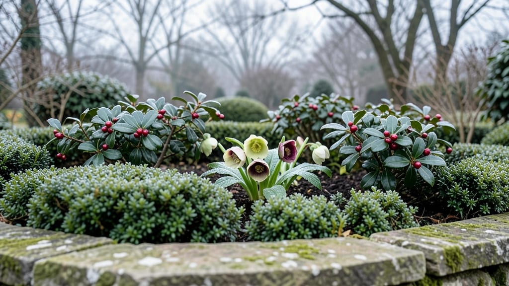 Winter Interest Evergreen Beds