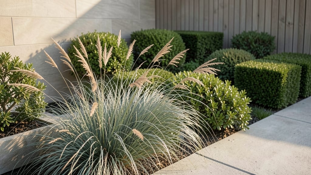 Modern Minimalist with Grasses and Ornamental Grasses