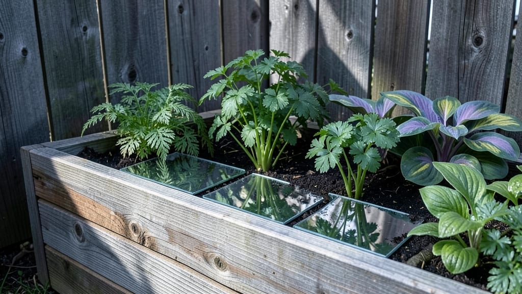 Reflective Mirror-Backed Raised Bed