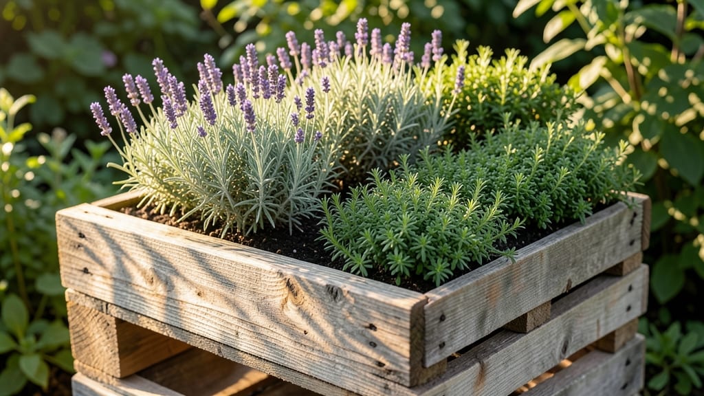 DIY Pallet Wood Flower Boxes with Herbs