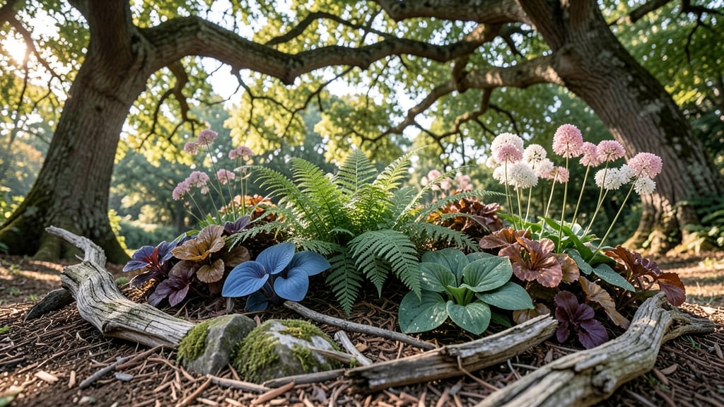 Rustic Woodland Cottage Flower Bed