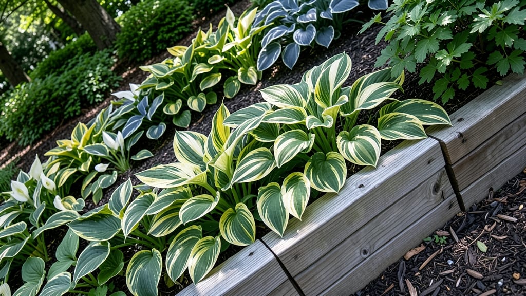 Variegated Hosta Striped Waterfall Design