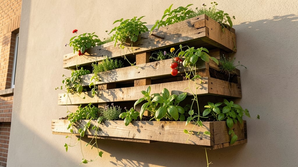 Pallet Tiered Planter Wall