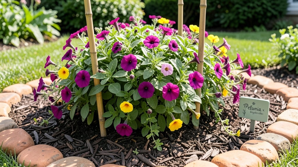 Petunia Flower Bed Ideas: Bold Curves and Vertical Privacy Screens