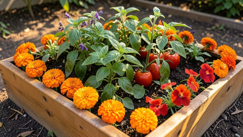 Pest-Repelling Flower-Vegetable Border