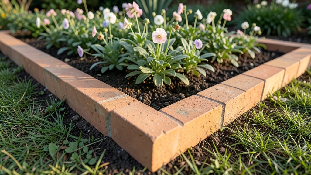 Brick Border Edging For In-Ground Flower Beds