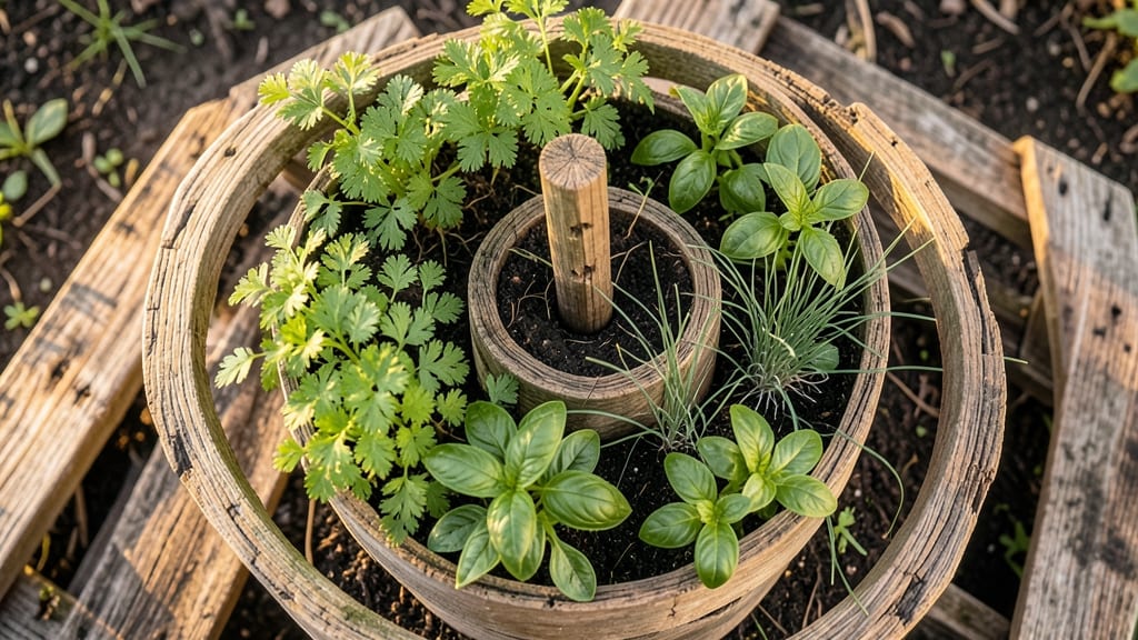 Pallet Spiral Herb Garden