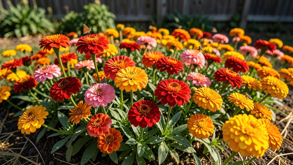 Zinnias and Marigolds Pollinator Paradise