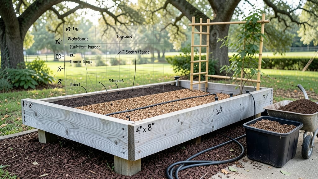 Raised Bed Garden Diagram: Modular Layout for Precision Plant Spacing