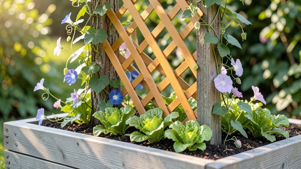 Living Shade Trellis with Climbing Plants