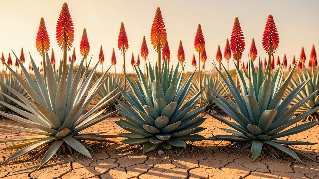 Desert-Inspired Yucca and Agave Bed