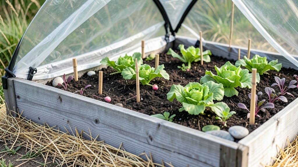 Raised Bed Garden With Plastic Covers: Extends Growing Season Without Frost Damage